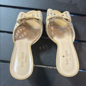 Kate Spade Cream Bow Accent Mules